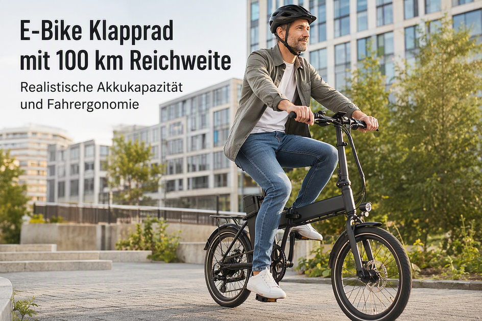 E-Bike Klapprad mit 100 km Reichweite: Realistische Akkukapazität und Fahrergonomie cover