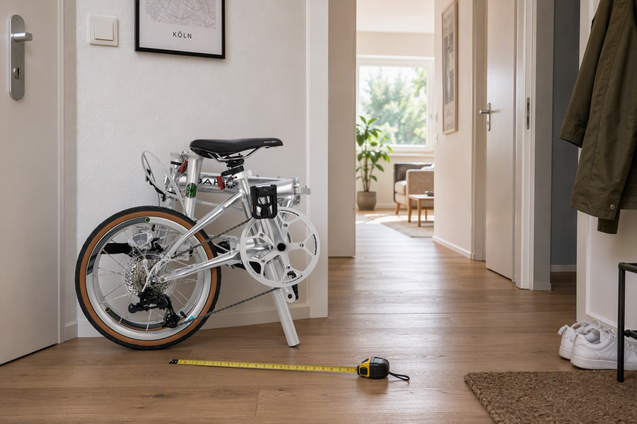 Passt ein Faltrad in Ihre Wohnung? Faltmaß und Bewegungswege prüfen